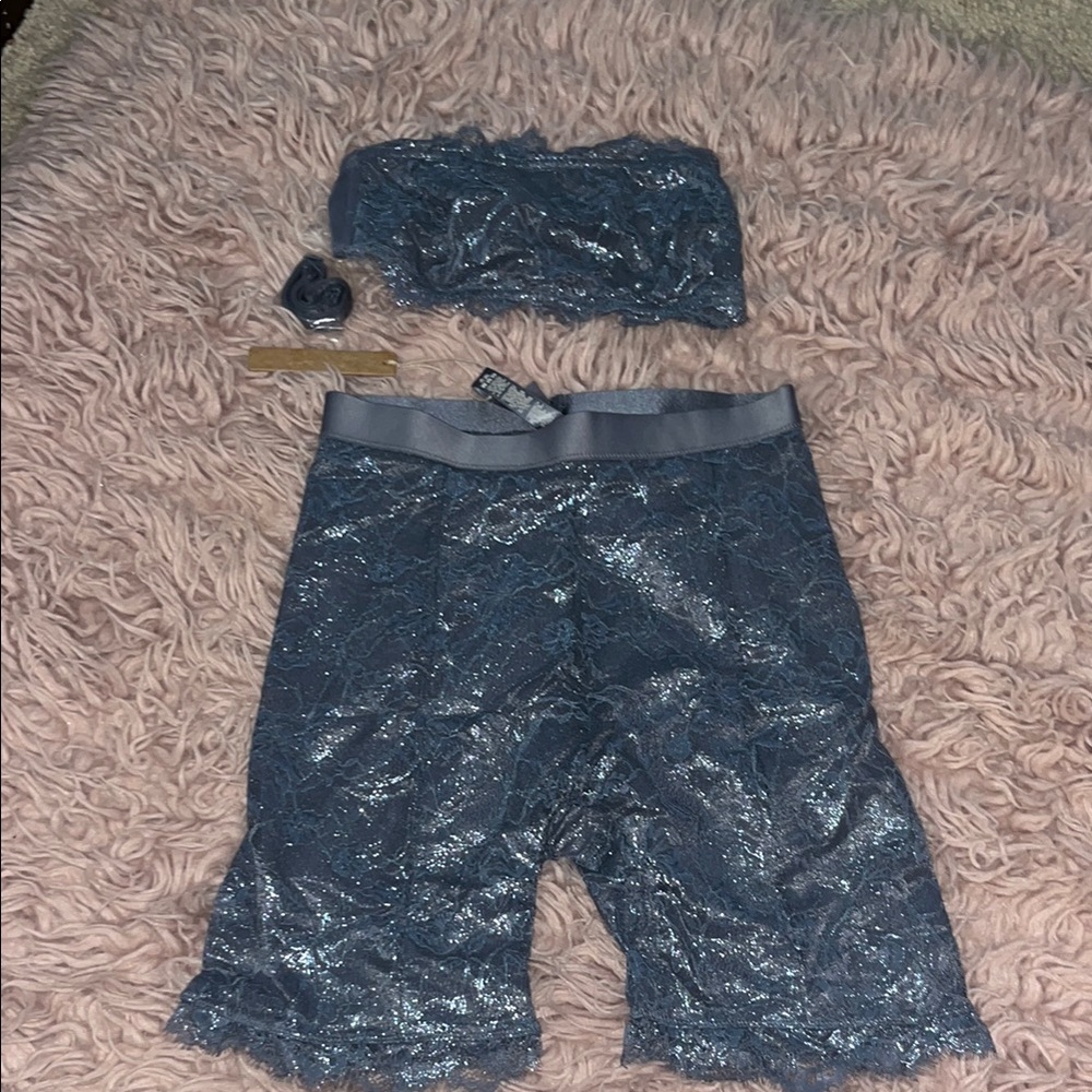 SKIMS Blue Lace Intimates Set